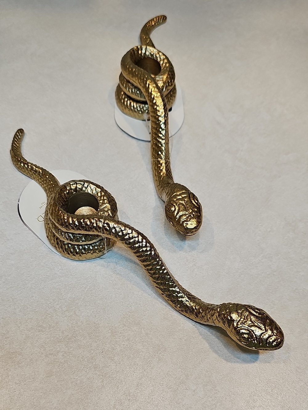 Threshold Set Of 2 Gold Serpent Snake CandleHolder - Picture 2 of 8